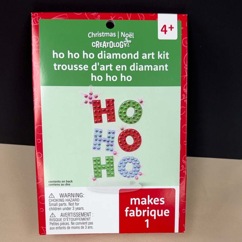 Creatology Ho Ho Ho Diamond Art Kit ages 4 and up makes 1 3D style ornament new